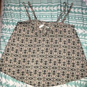 V-neck spaghetti strap tank top-Floral